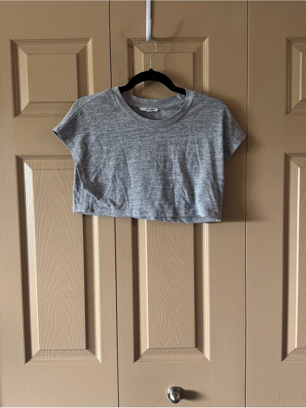Fashion Nova Crop Top Dolman Sleeve Heather Gray Casual Comfy Size Medium